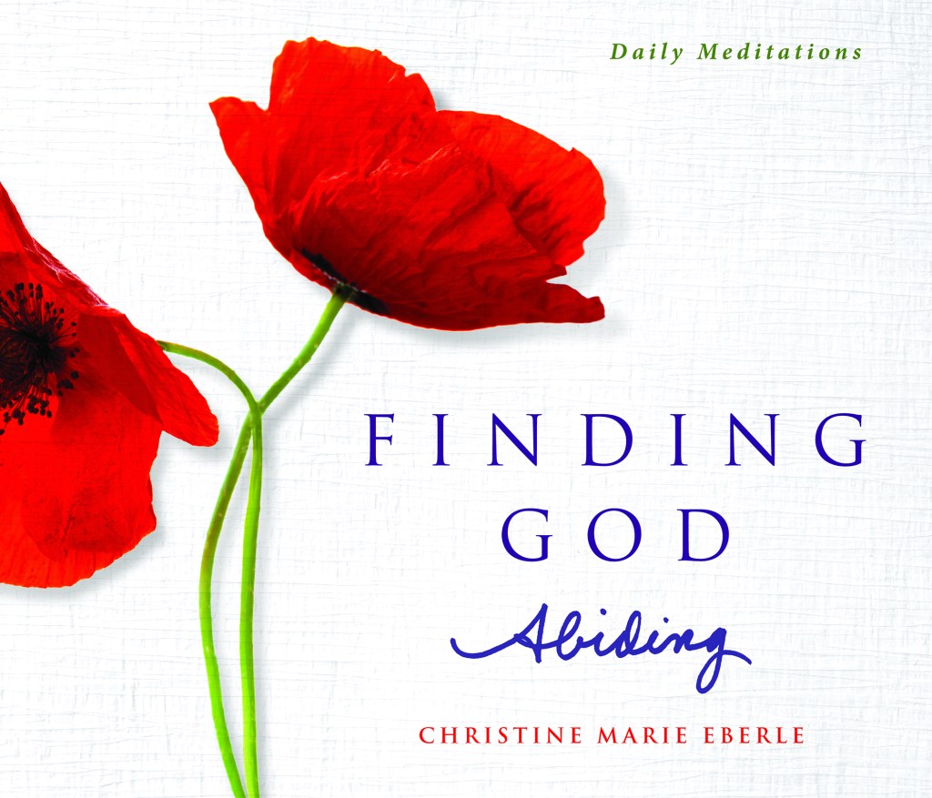 Cover of Finding God Abiding: An image of two poppies and the book title