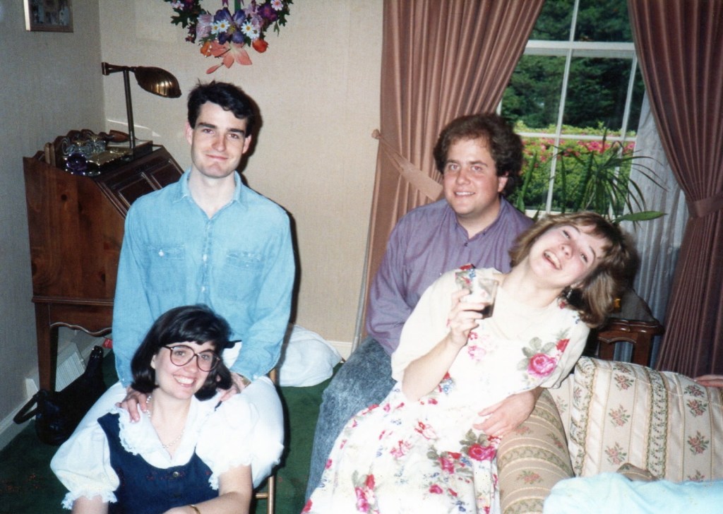A picture of me and Jeff with Susan and Bill, our first spouses.